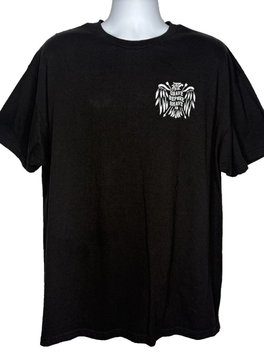 Grave Before Shave Black Promo T-shirt Size 2XL USA Made Skeleton Skull Beard